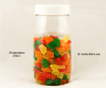 Ананас цукат кубик микс - Упаковка 250 г
