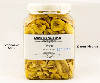 Банан сушеный чипсы - Упаковка 500 г