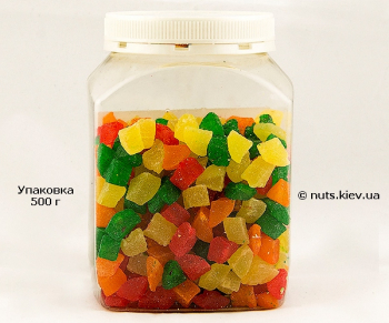 Ананас цукат кубик микс - Упаковка 500 г