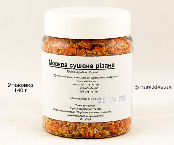 Морковь сушеная резаная - Упаковка 140 г